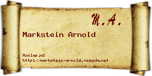 Markstein Arnold névjegykártya