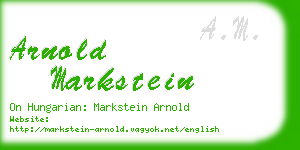 arnold markstein business card